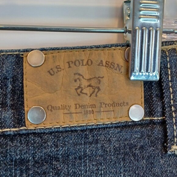 US POLO ASSN 11/12 Stretch Denim Dark Wash Mid Rise Shorts Cotton NEW Y2K 00s Bl - Picture 8 of 15